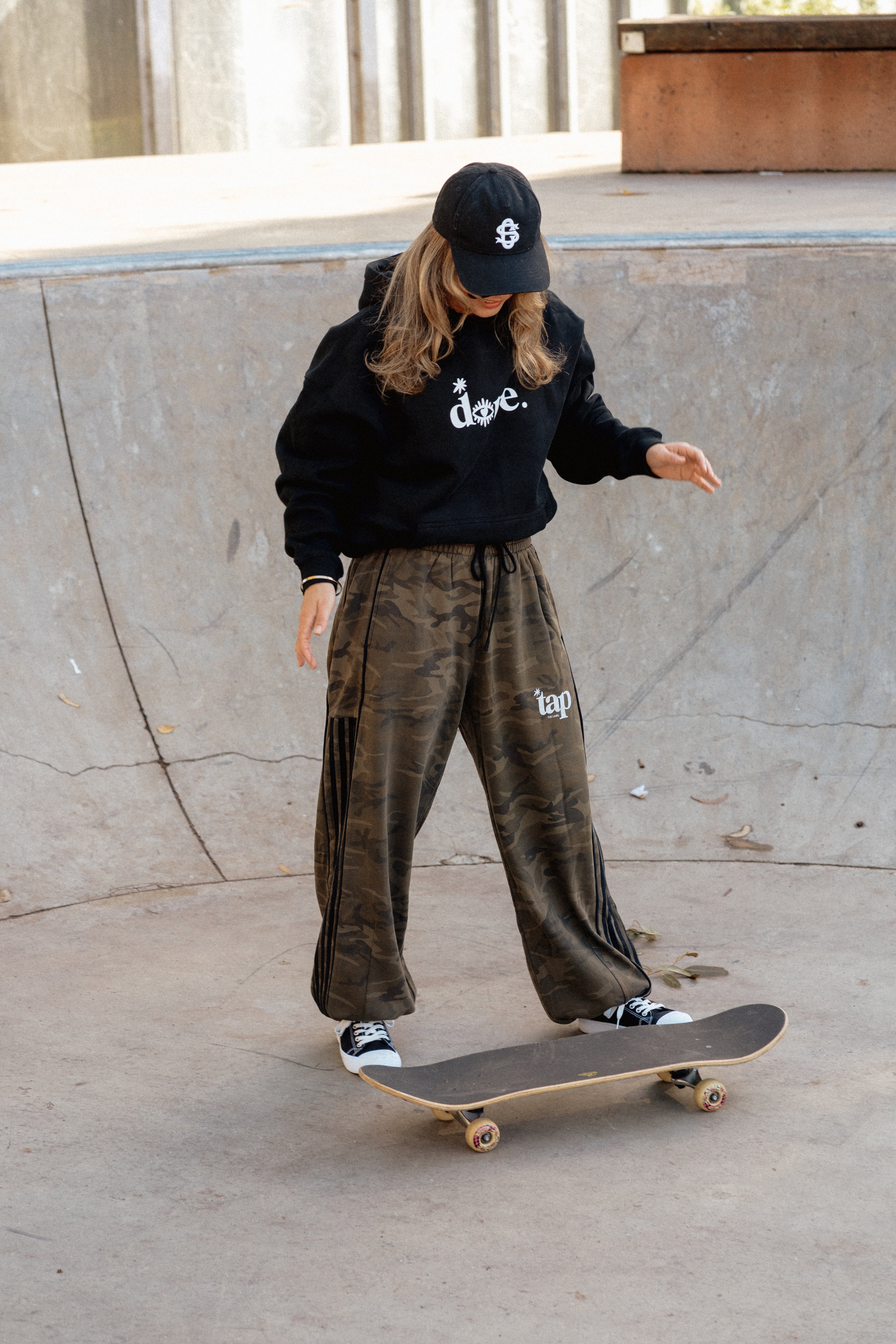 TAP logo camo track pants