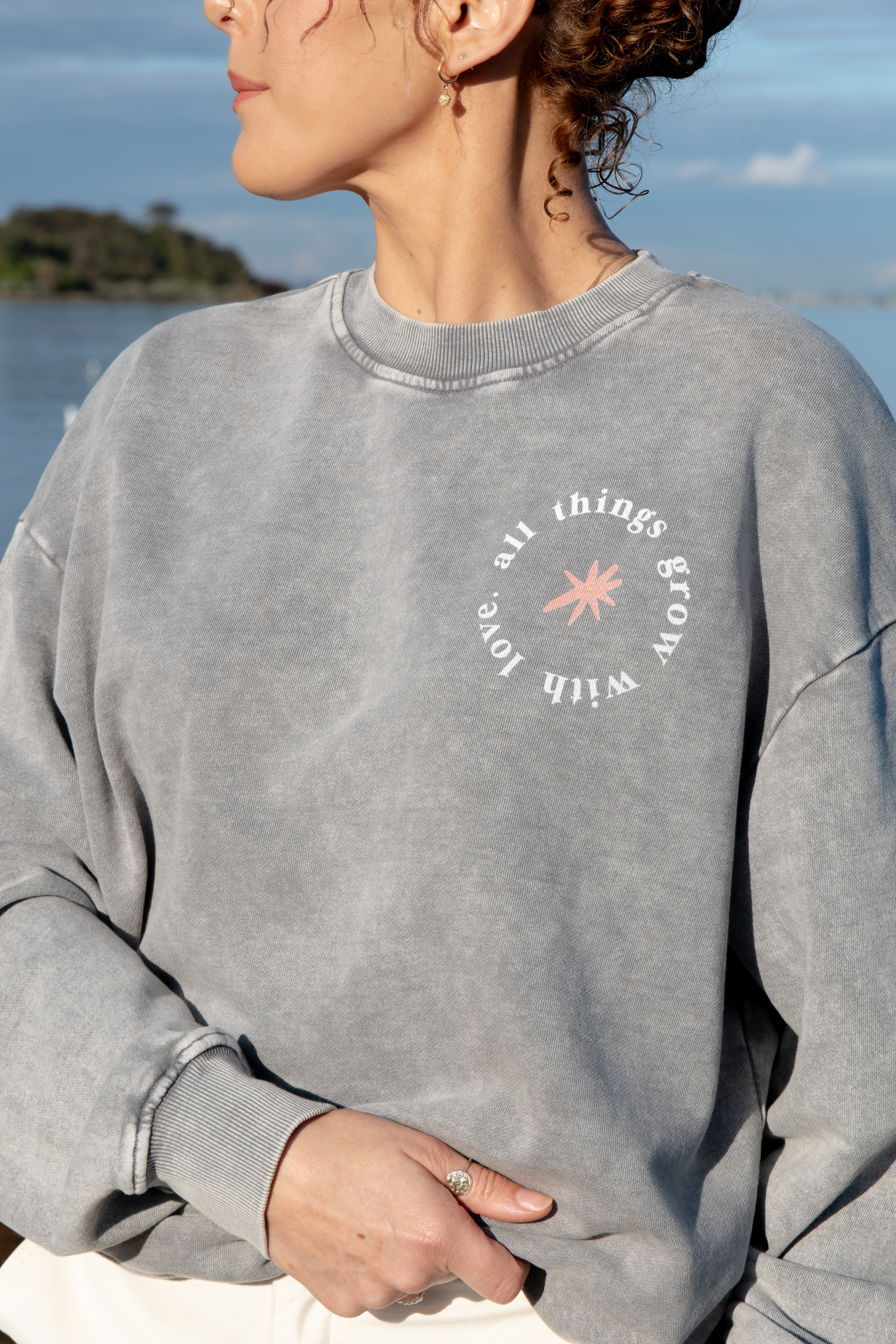 All Things Grow With Love Sweatshirt (light grey)