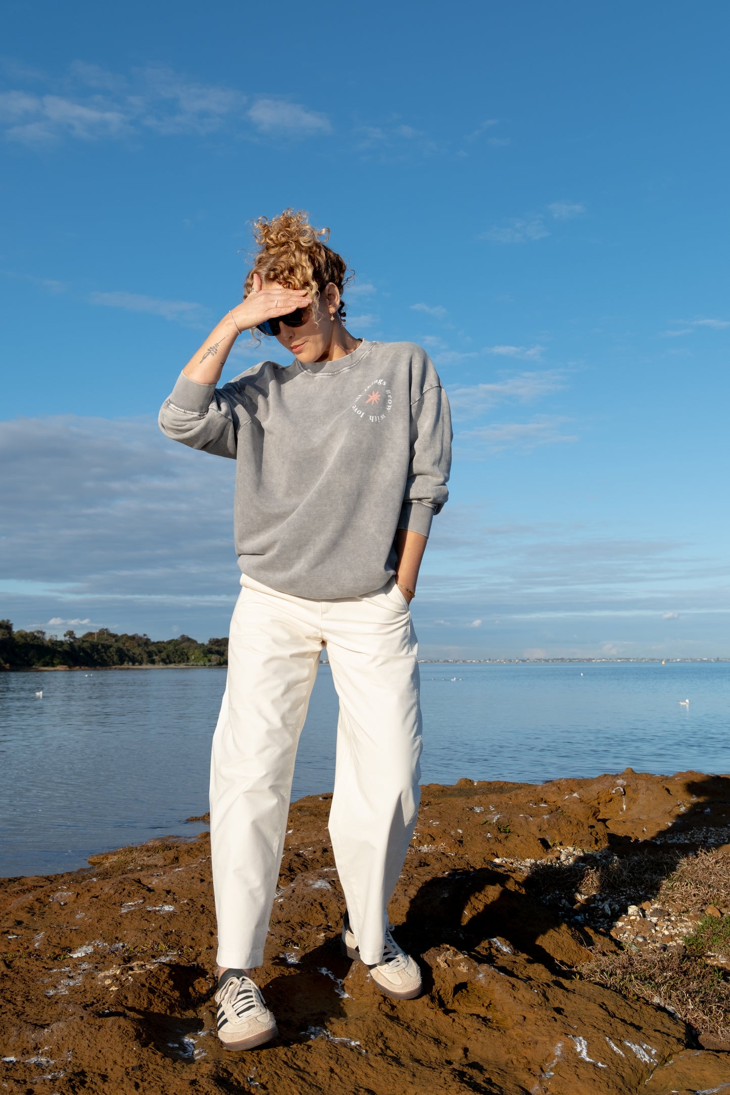 All Things Grow With Love Sweatshirt (light grey)