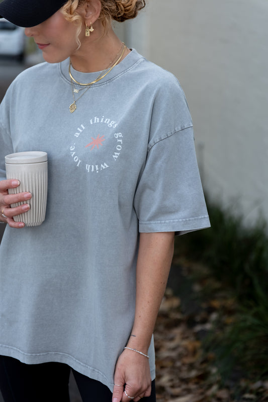 All Things Grow With Love Tee (light grey)
