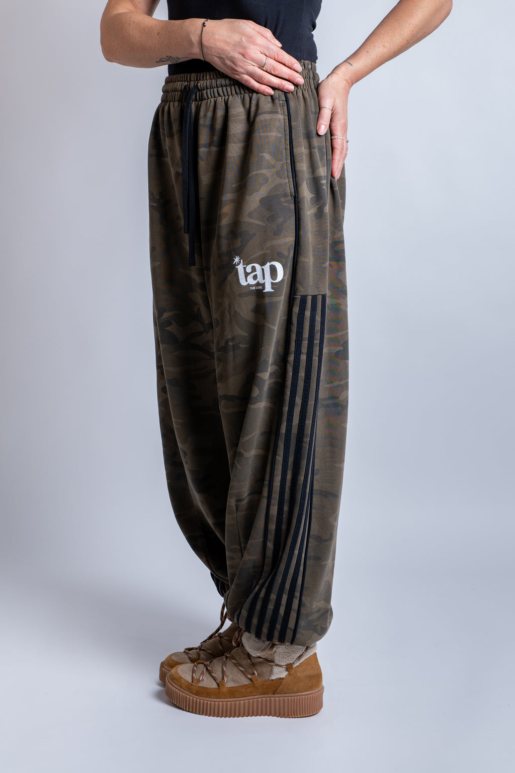 TAP logo camo track pants