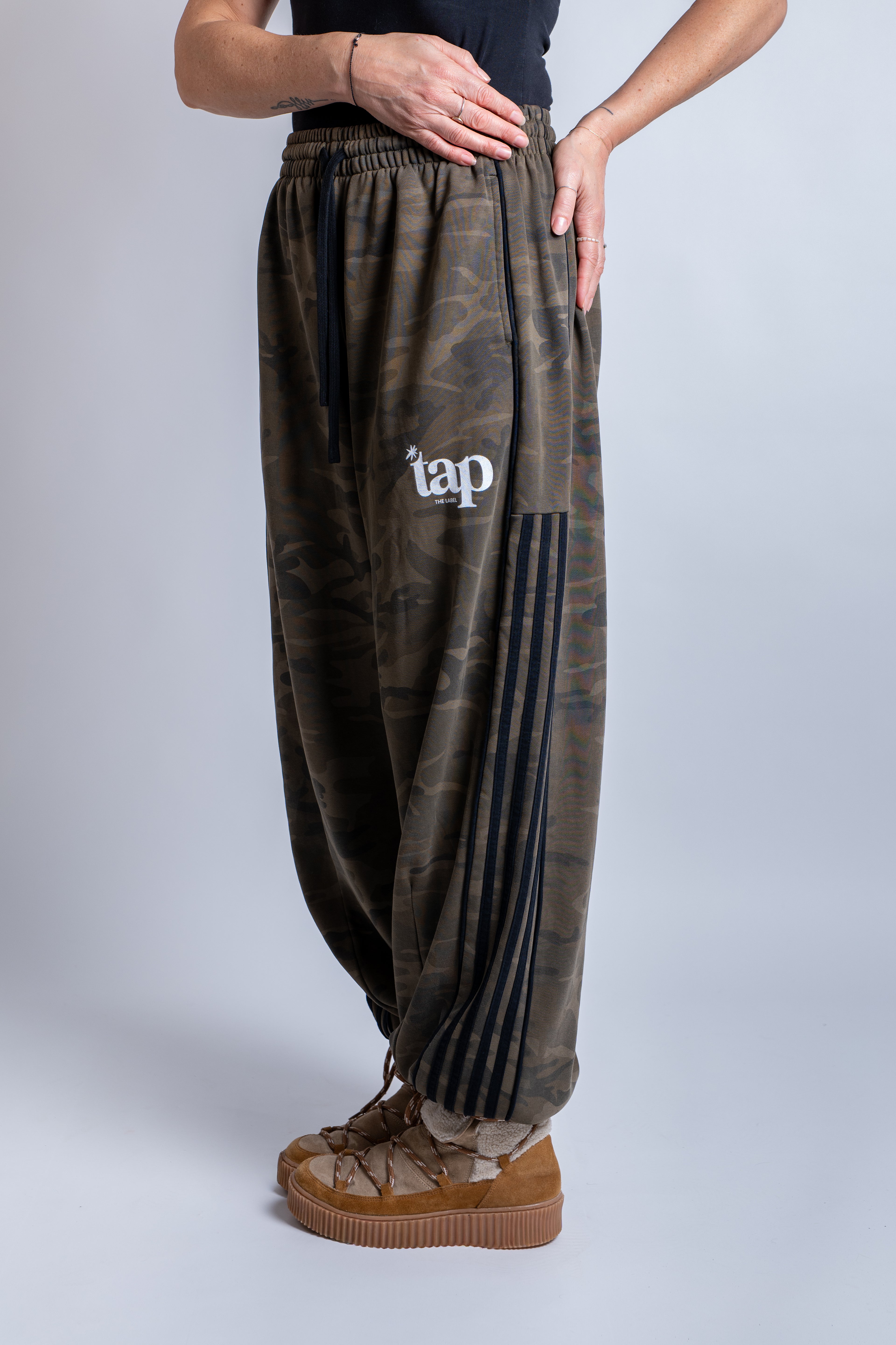 TAP logo camo track pants