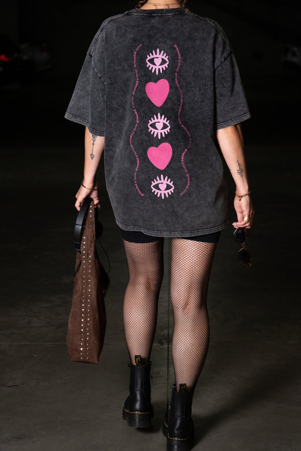 Grounded & Thriving (acid wash) tee